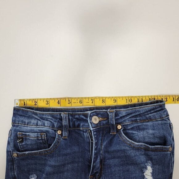KanCan Women's Austin Mid Rise Skinny Distressed Dark Wash Jeans in a Size 3/25 - Picture 13 of 14